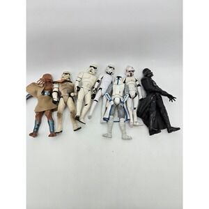 Star Wars Action Figure Lot of 7 Figures Darth Vader Stormtroopers Clone Trooper